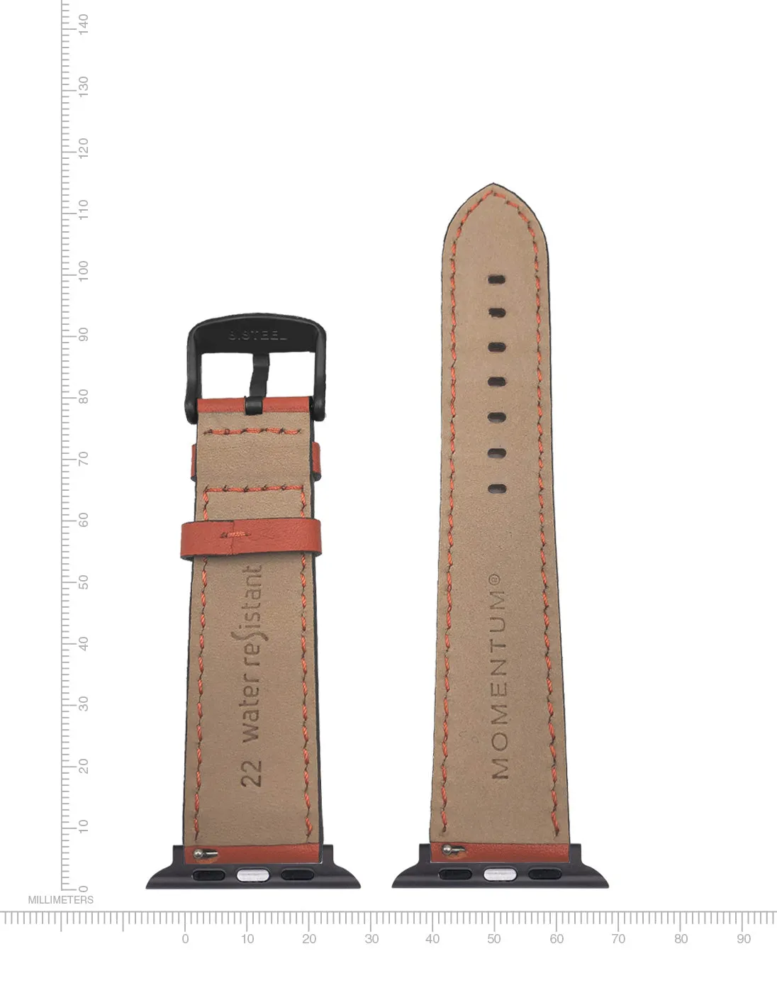 Apple-Compatible Watch Band - Nappa Leather - Orange