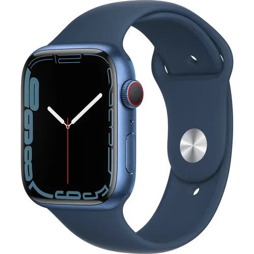 Apple Watch Series 7 GPS   Cellular, 45mm Blue Aluminum Case with Abyss Blue Sport Band - Regular