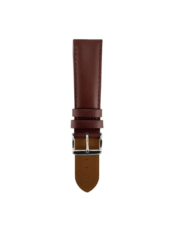 Aries Gold Pecan Brown Leather Strap (Size 18)