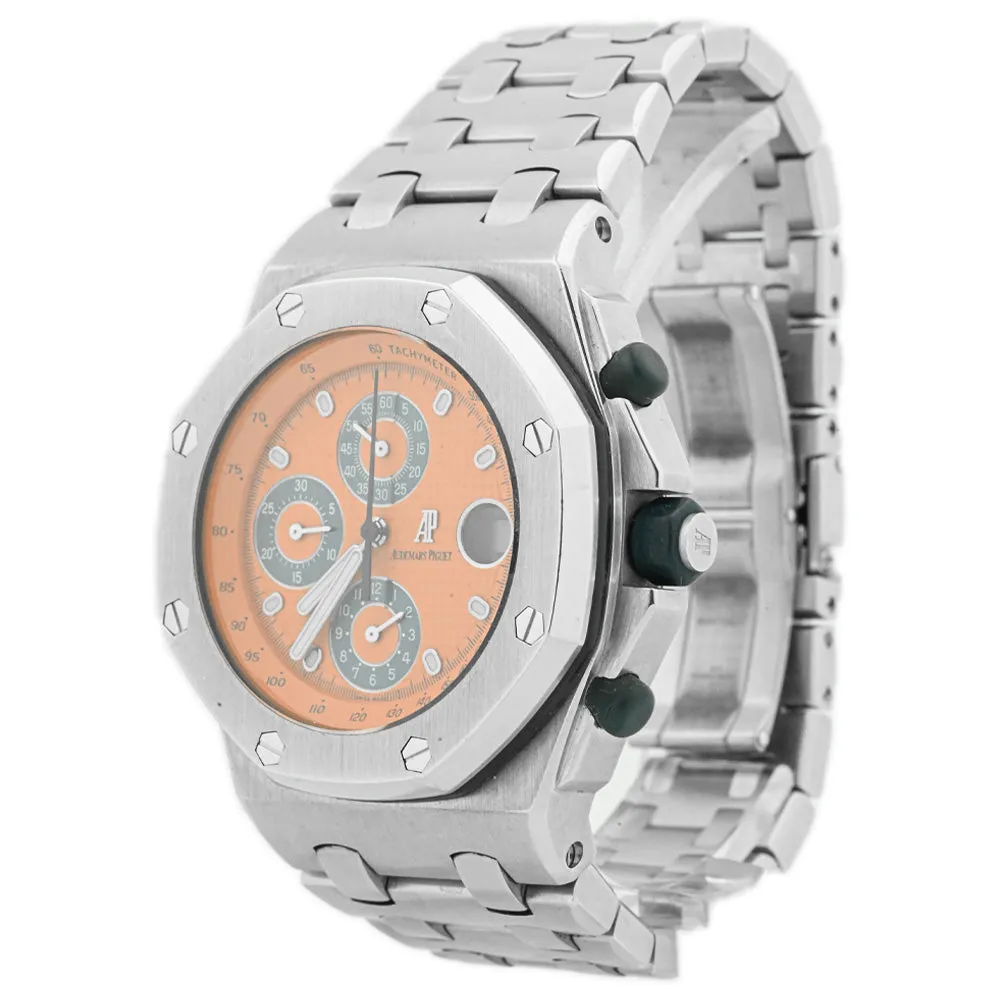 Audemars Piguet Men's Royal Oak Offshore Stainless Steel 42mm Factory Orange Chronograph Stick Dial Watch Reference #: 25721ST.OO.1000ST.01