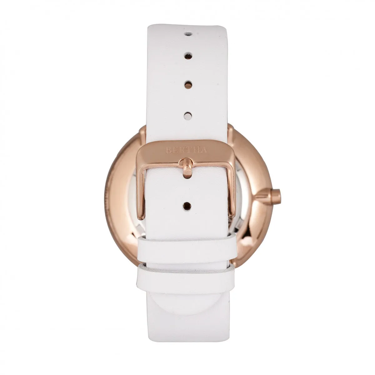 Bertha Ingrid Leather-Band Watch - White