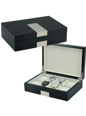 Black Wooden Watch Box for 8 Watches