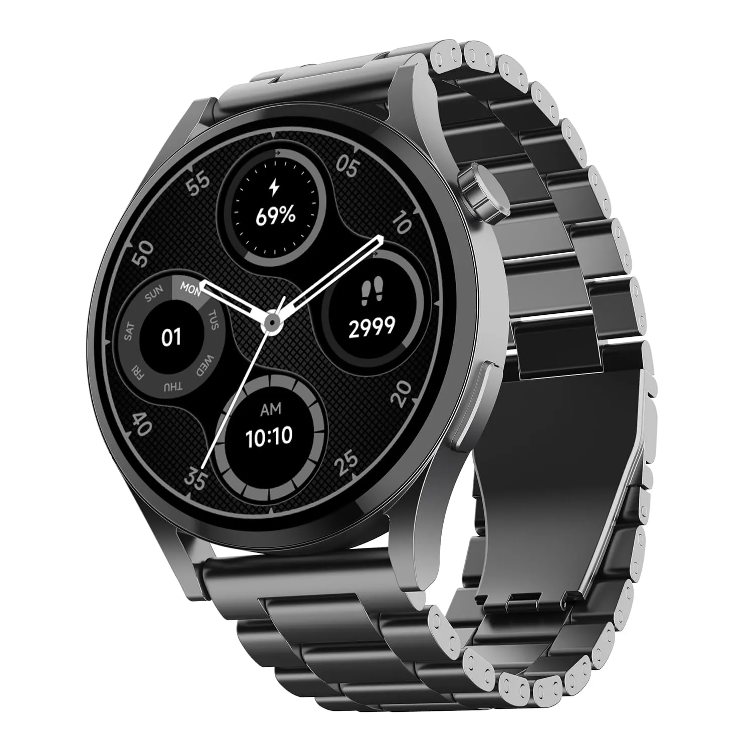 boAt Newly Launched Lunar Embrace with 1.51” AMOLED Display, BT Calling, Functional Crown, Metal-Built, 100  Sports Mode, Animated Watch Faces, Built-in Games, Smart Watch for Men & Women(Steel Grey)