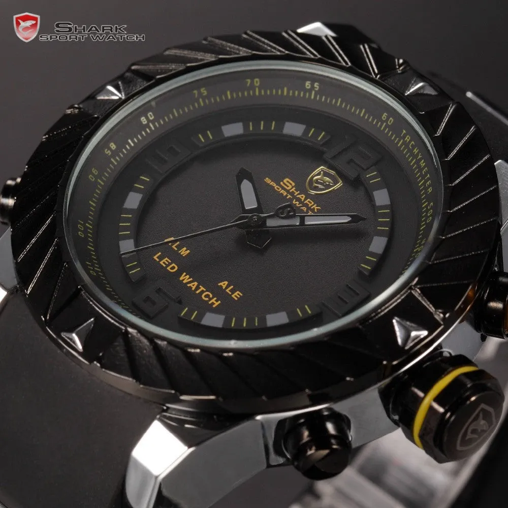 Brand New Shark Sport Watch Men Relogio Silicone Strap Fashion Casual LED Digital Male Black Military Quartz Wristwatch