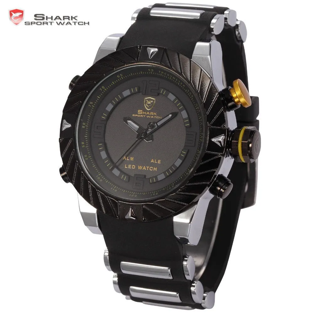 Brand New Shark Sport Watch Men Relogio Silicone Strap Fashion Casual LED Digital Male Black Military Quartz Wristwatch