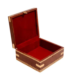 Brass fitted Solid wood box with velvet inside