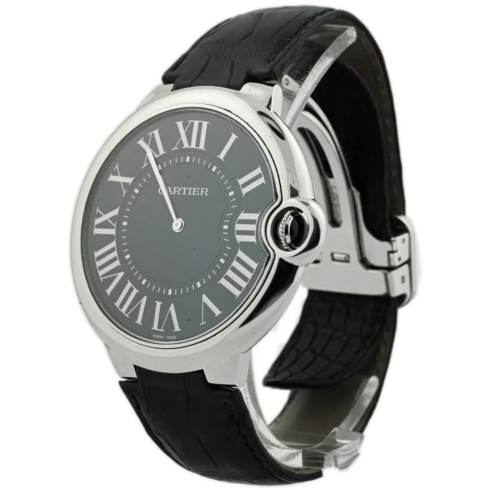 Cartier Men's Ballon Bleu Mecanique (Limited Edition) Platinum 46mm Blue Roman Dial Watch Reference #: W6920059