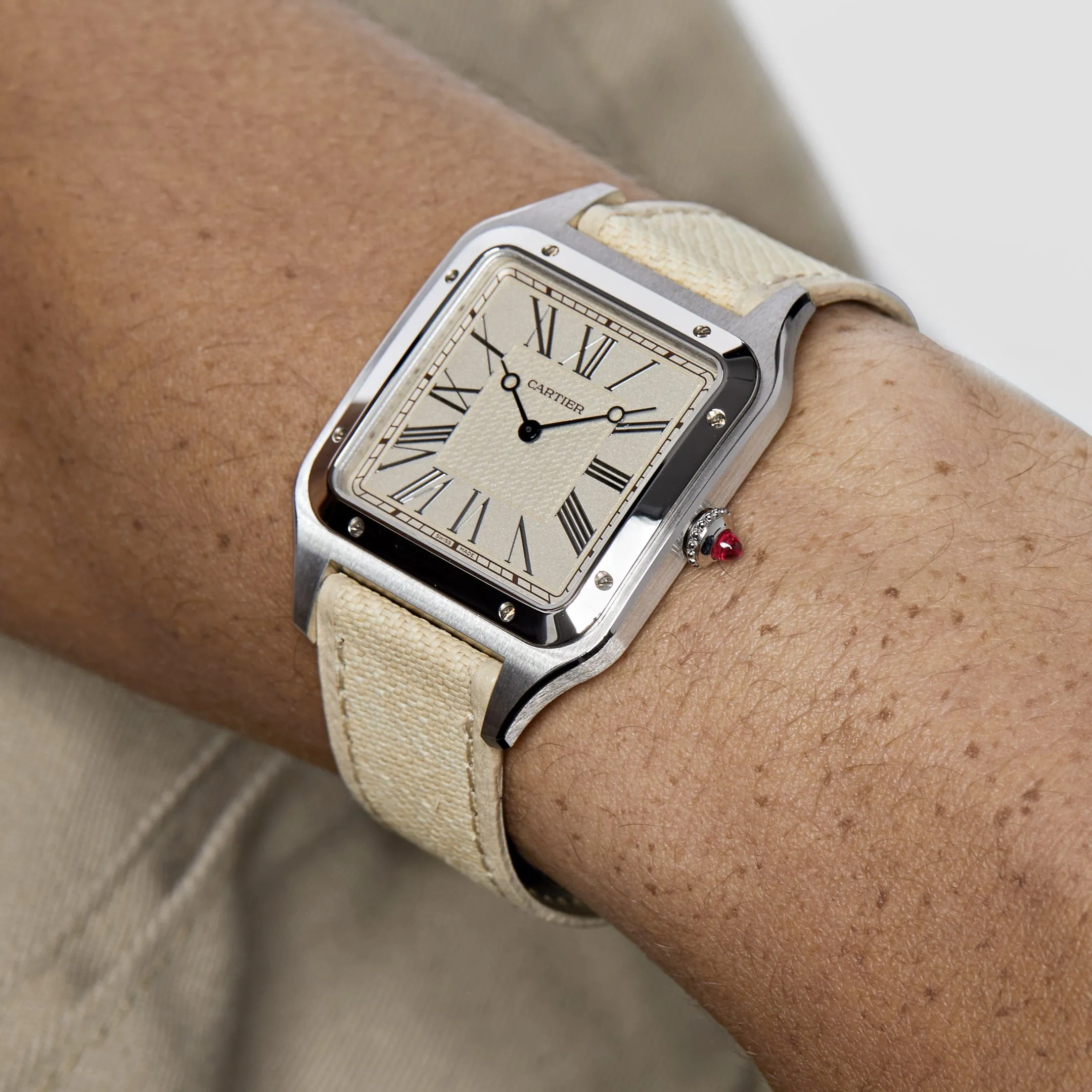 Cartier Santos Dumont XL WGSA0036  “La Demoiselle” Platinum Beige Dial  Limited Edition (2021)