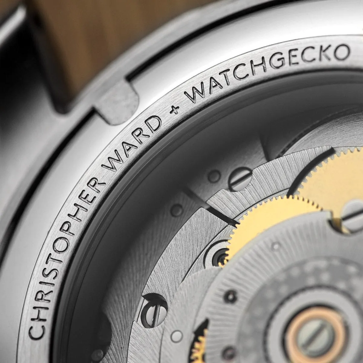 Christopher Ward   WatchGecko C65 Aquitaine - Overton Coral Leather