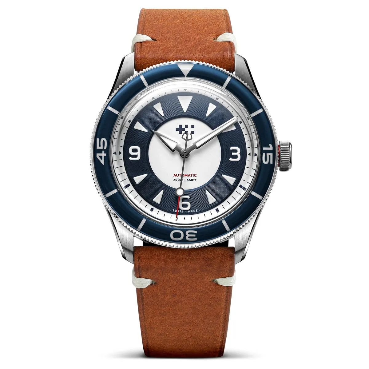 Christopher Ward   WatchGecko C65 Aquitaine - Overton Coral Leather