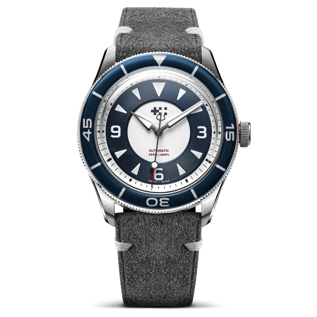 Christopher Ward   WatchGecko C65 Aquitaine - Overton Grey Suede