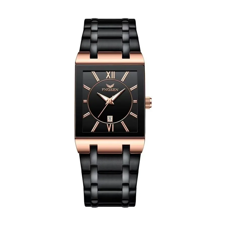 CubeElite Precision Square Steel Quartz Timepiece