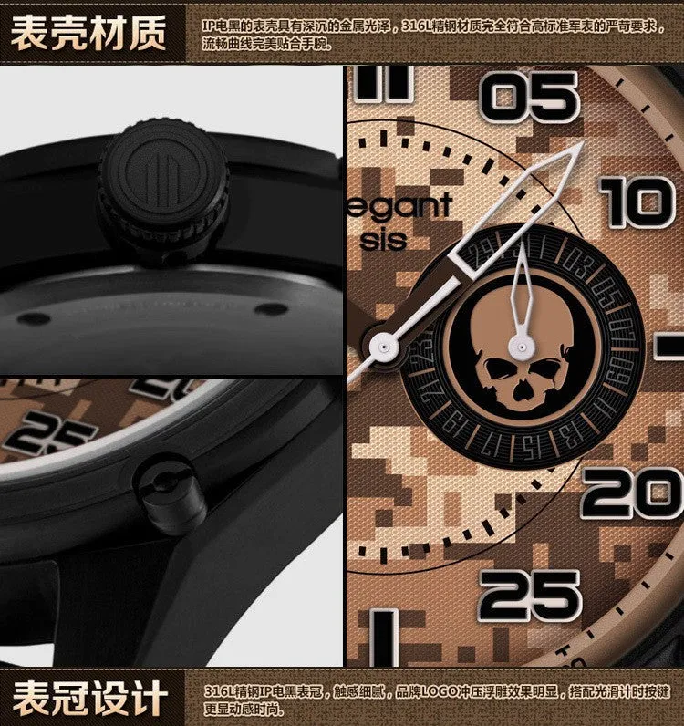 CURREN New Army Watch Leather Strap Analog Display Men's Quartz Watch Military Sport Watch Men's Wristwatch