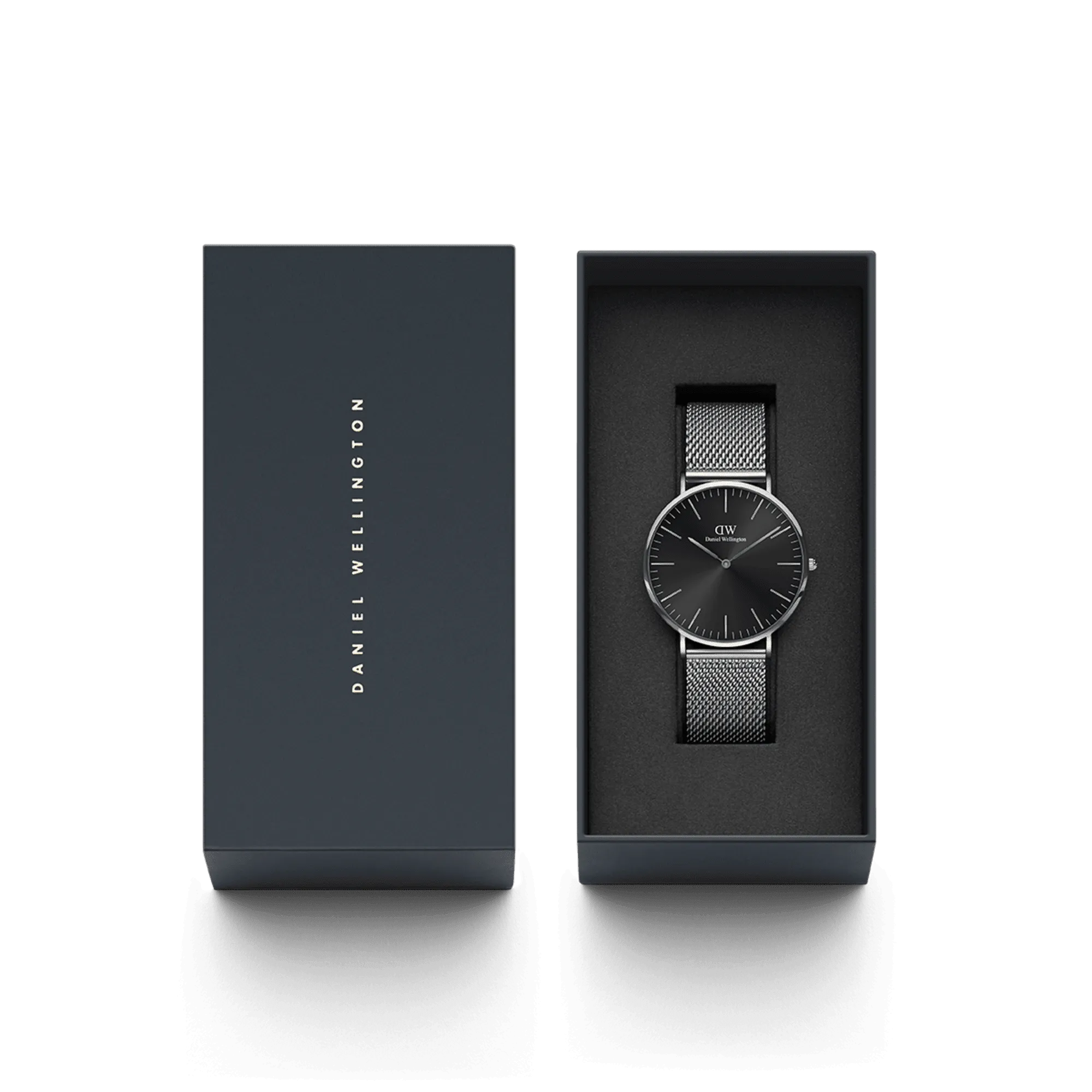 Daniel Wellington Classic 40 Sterling Silver & Onyx Watch