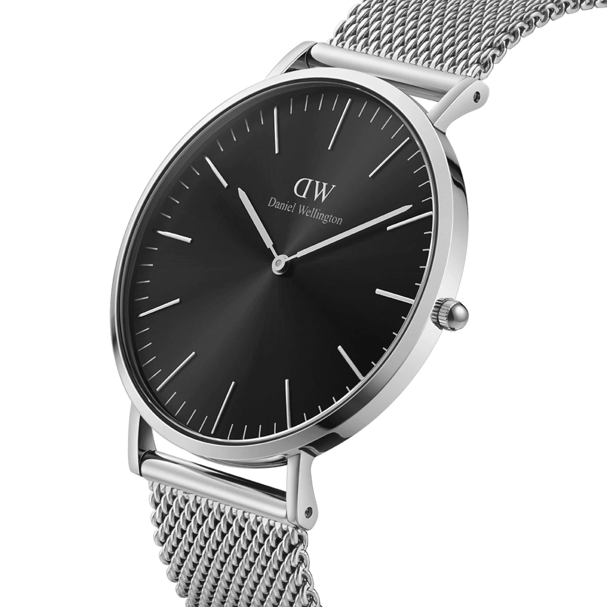 Daniel Wellington Classic 40 Sterling Silver & Onyx Watch