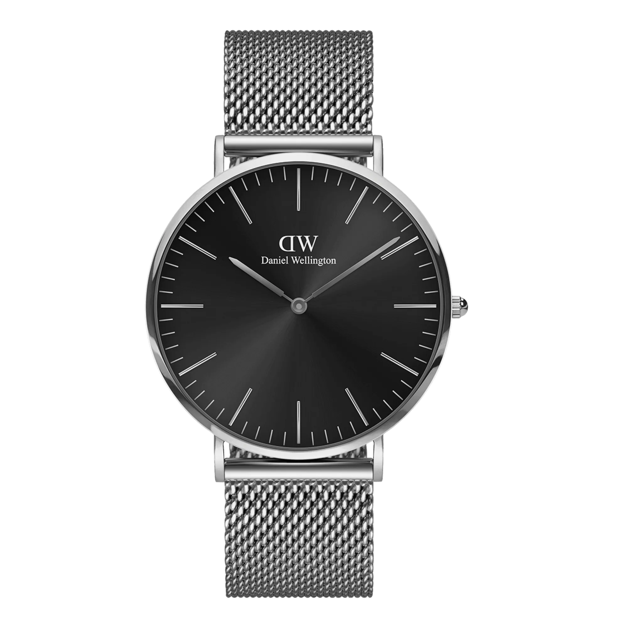 Daniel Wellington Classic 40 Sterling Silver & Onyx Watch