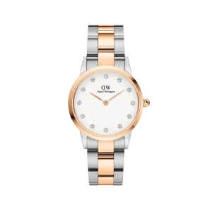 Daniel Wellington Iconic Link Lumine 32 Rose Gold & Silver White Watch