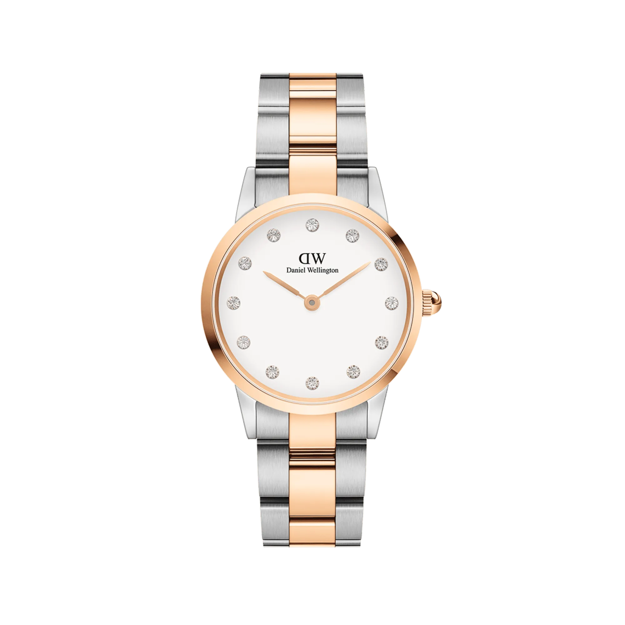 Daniel Wellington Iconic Link Lumine 32 Rose Gold & Silver White Watch