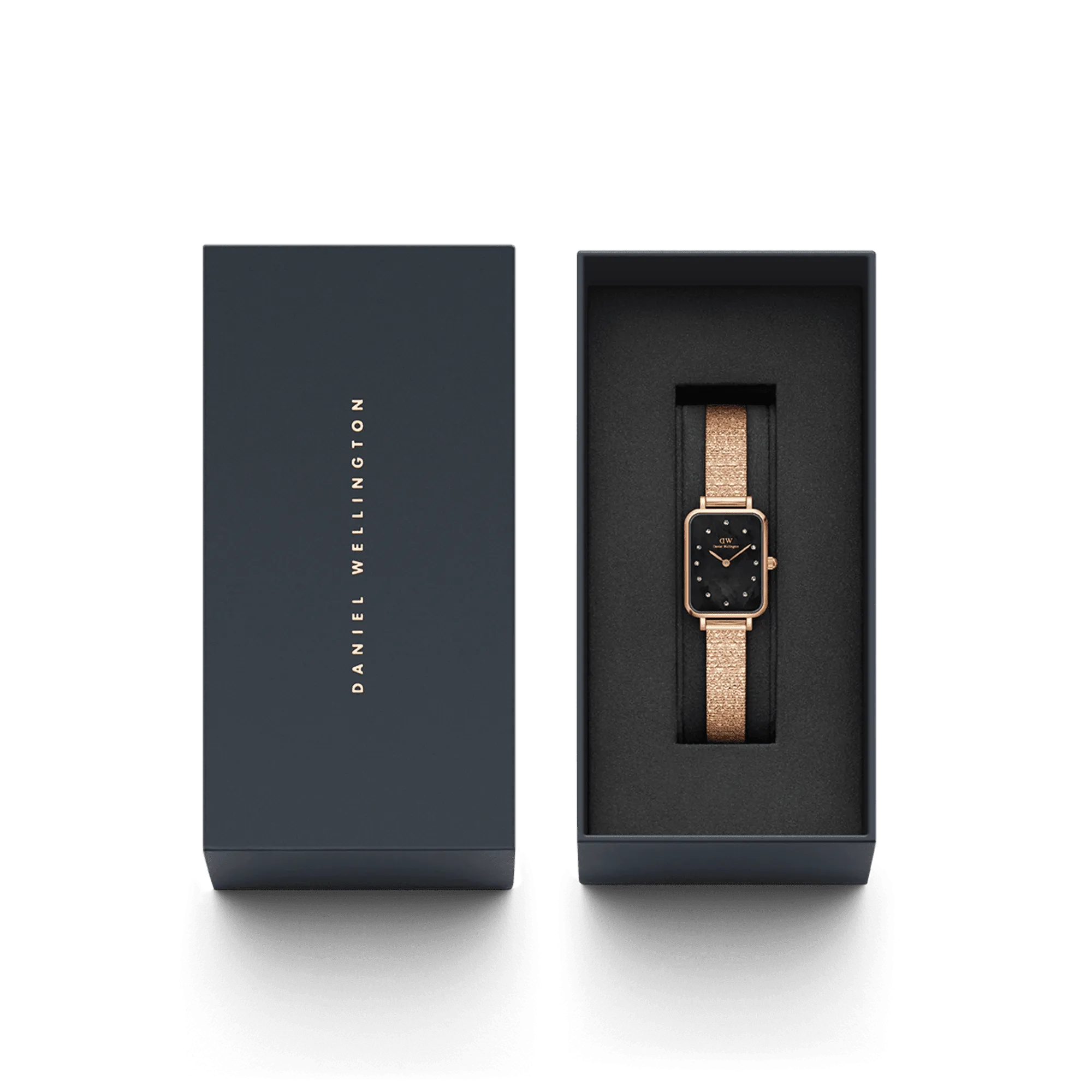 Daniel Wellington Quadro 20x26 Lumine Rose Gold Mother of Pearl Black Watch