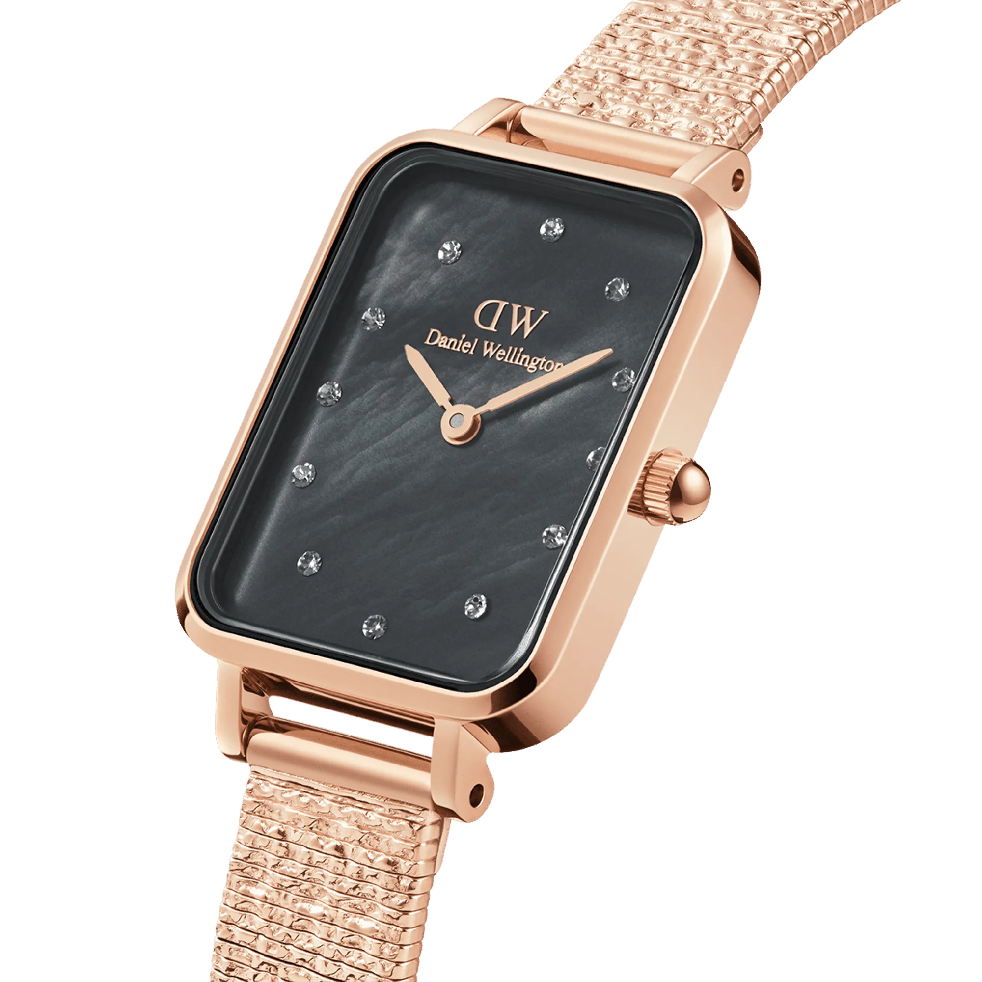 Daniel Wellington Quadro 20x26 Lumine Rose Gold Mother of Pearl Black Watch