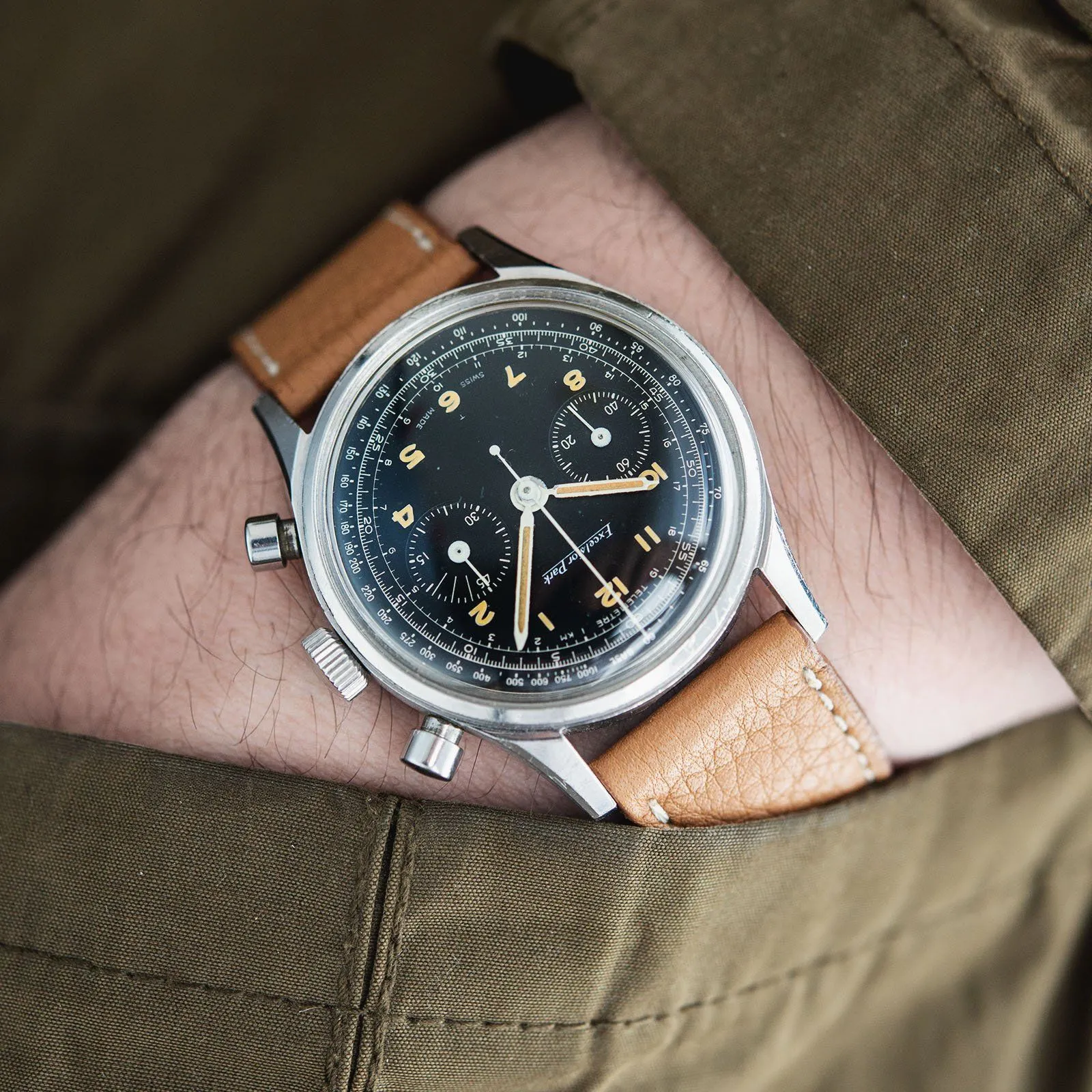 Excelsior Park Dual Scale Steel Chronograph