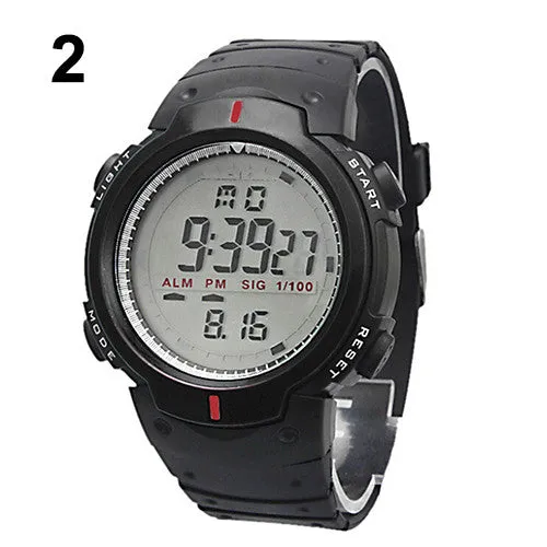 Fashion Men's Women's Waterproof LCD Digital Stopwatch Date Rubber Sport Wrist Watch