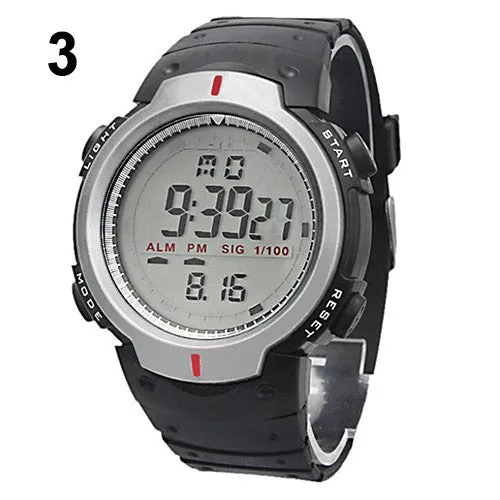 Fashion Men's Women's Waterproof LCD Digital Stopwatch Date Rubber Sport Wrist Watch