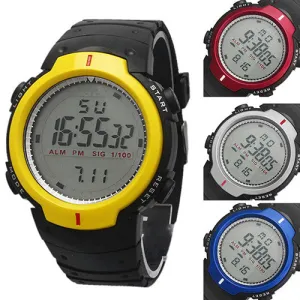 Fashion Men's Women's Waterproof LCD Digital Stopwatch Date Rubber Sport Wrist Watch