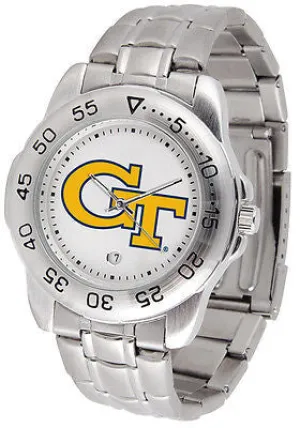 Georgia Tech Men's Sports Stainless Steel Watch