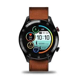 GIONEE STYLFIT GSW8 Smartwatch with Bluetooth Calling and Music, Built-in mic & Speaker, Internal Storage, HR Monitoring, Multiple Sport Mode, Full Touch Control (Sienna Brown), Regular