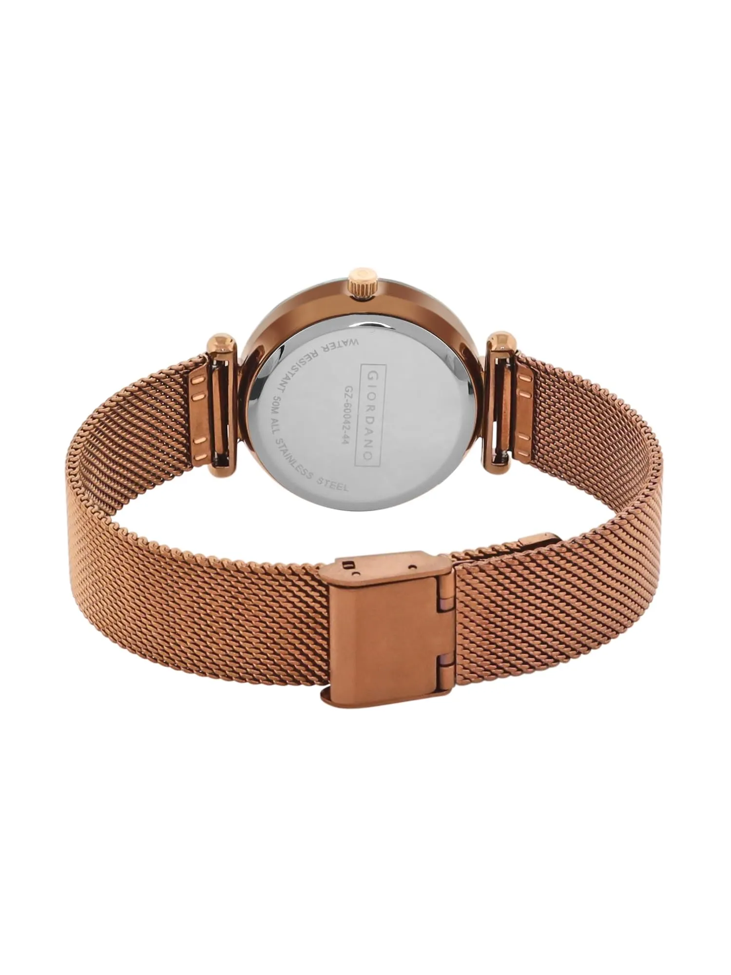 Giordano AW22 Collection Analog Watch for Women Stylish Metal Strap| 3 Hands Mechanism GZ-60042 (Brown)