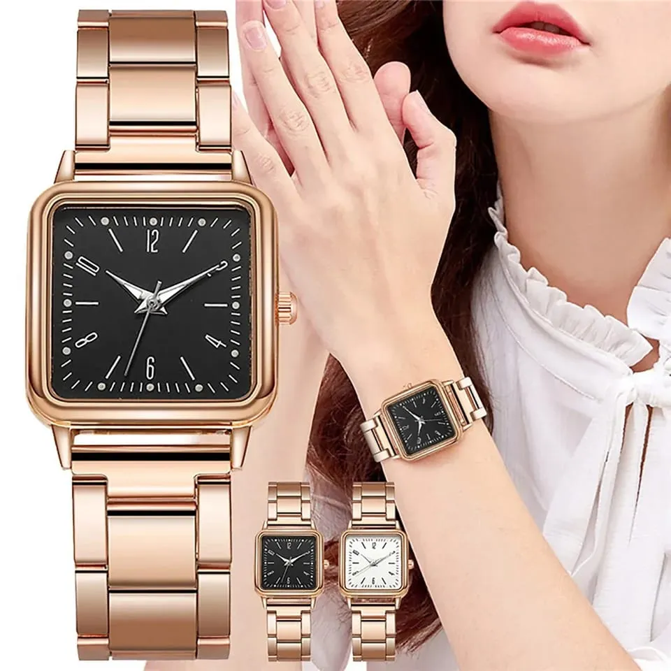 Gold Square Wrist Watch