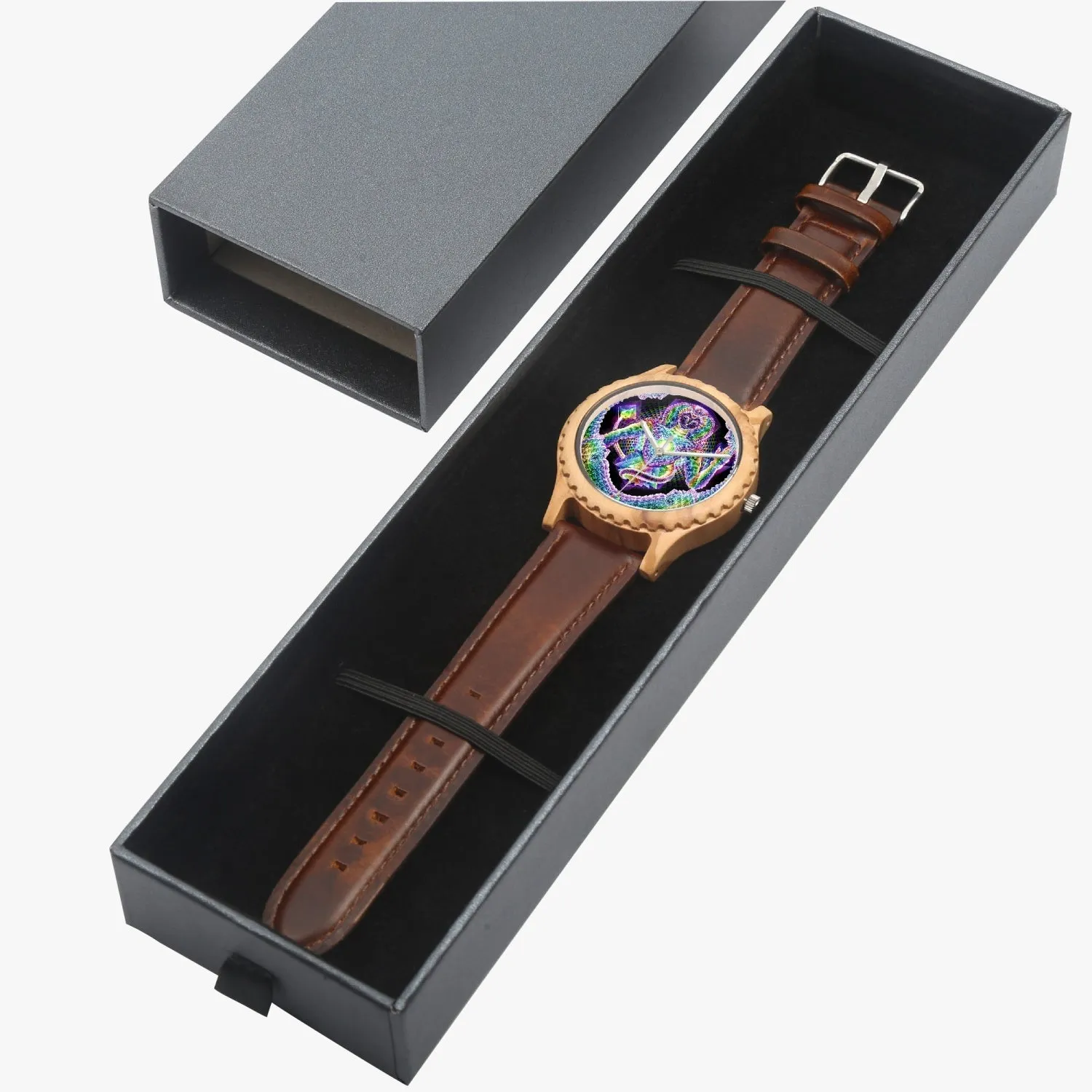 INNER BEING Italian Olive Lumber Wooden Watch - Leather Strap | SALVIA DROID