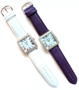 Leather Square Face Watches