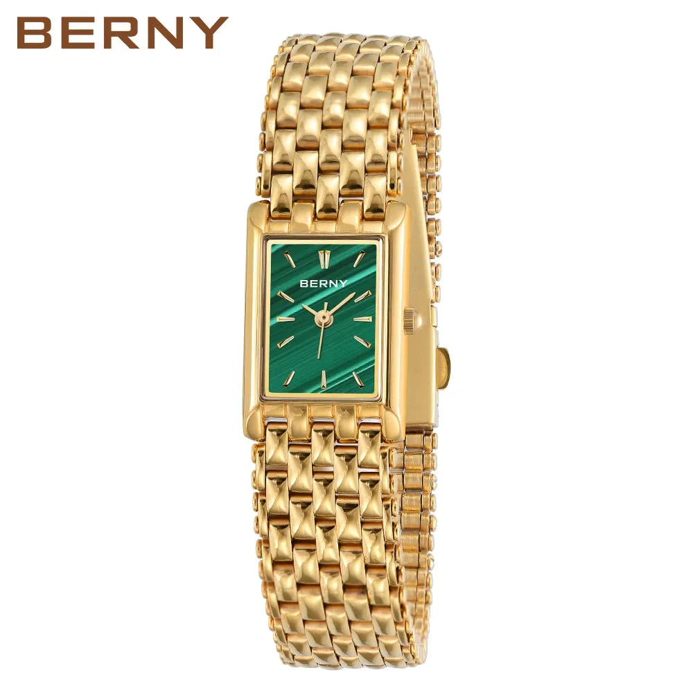 Luxury Women Quartz Watch Golden Female Clock Stainless Steel Gold Women Rectangle Fashion Waterproof