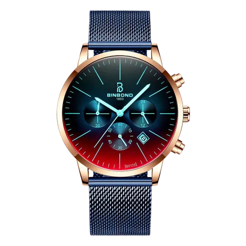 Men Military Style Stainless Steel Bright Coloured Glass Watches