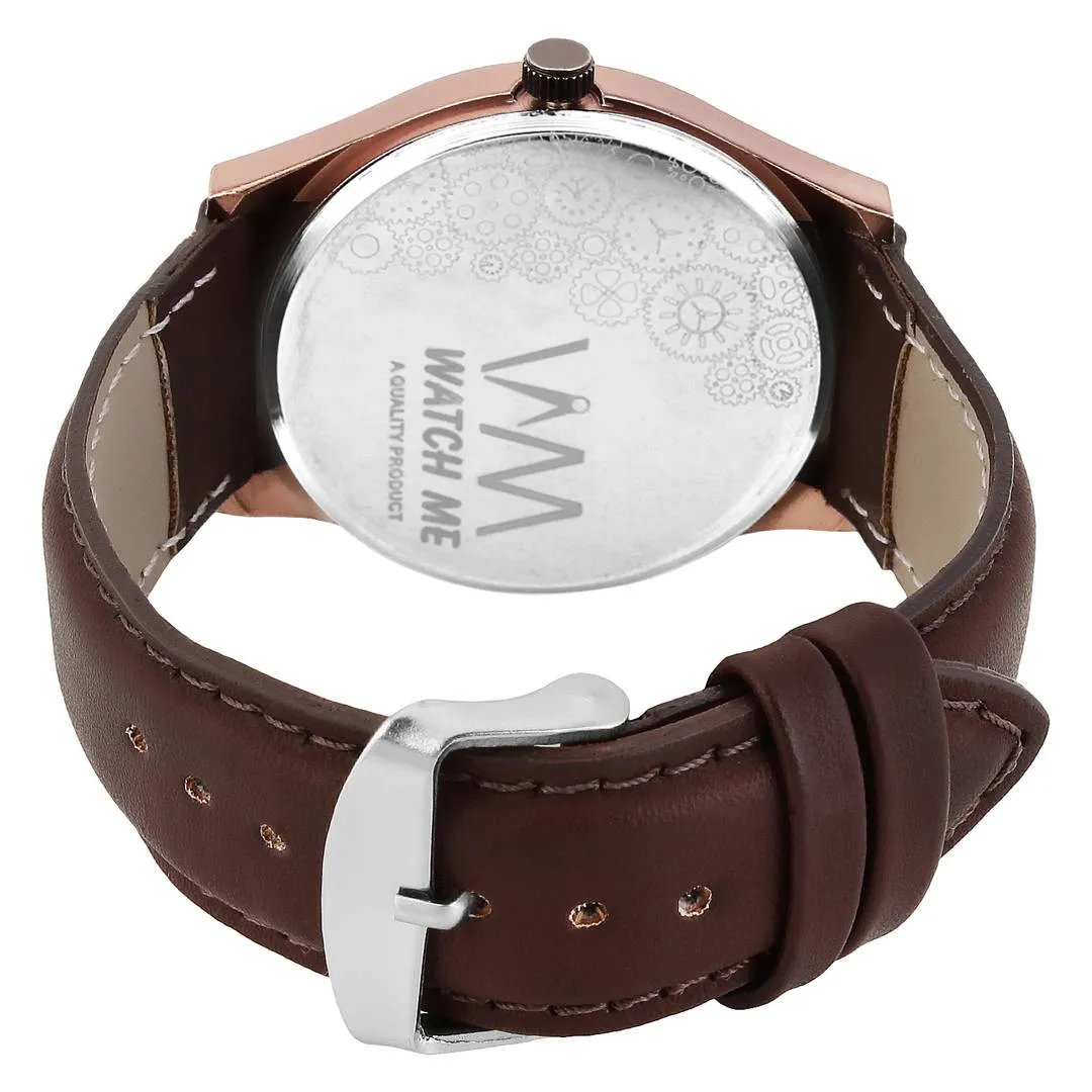 Men's Brown Synthetic Leather Analog Stylish Watch