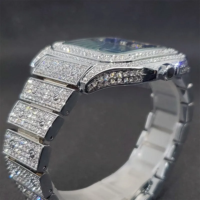 Men's Ice Out Diamond Square Watch by Miss Fox