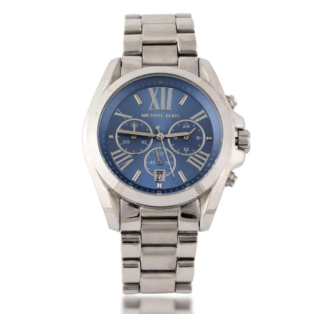 Michael Kors Analogue Blue Dial Silver Men's Watch