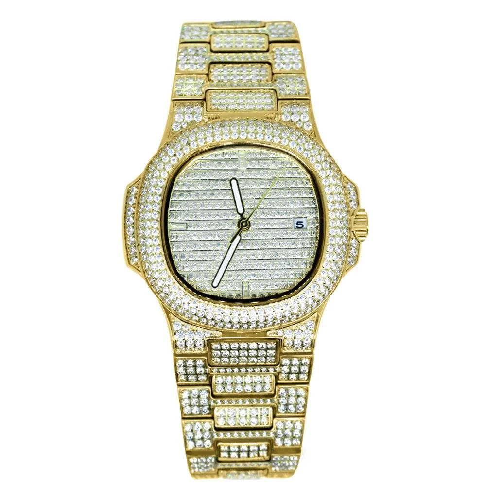 Modern CZ Stainless Steel Watch in Gold