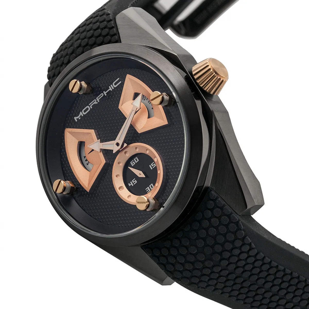 Morphic M34 Series Men's Watch w/ Day/Date - Black/Rose Gold