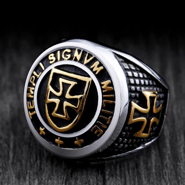 New Arrival cross Knights Templars ring men stainless steel unique exquisite vintage ring jewelry