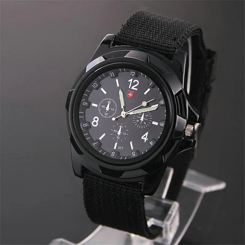 New Famous Brand Men Watch Army Soldier Military Canvas Strap Fabric Analog Quartz Wrist Watches Outdoor Sport Wristwatches