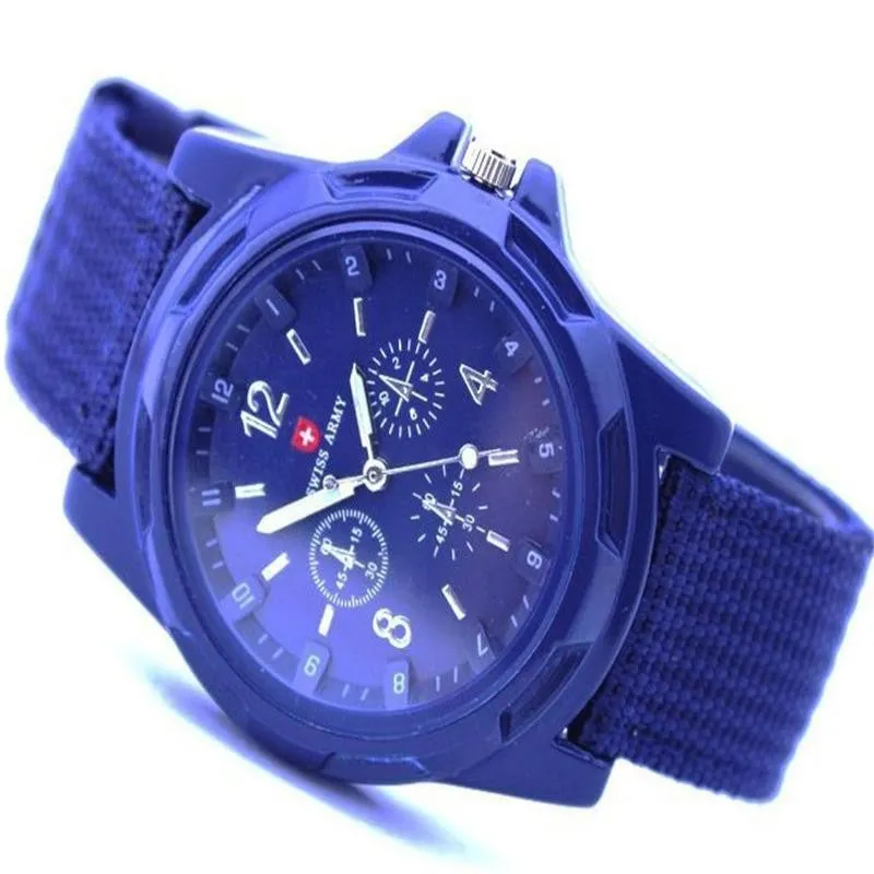 New Famous Brand Men Watch Army Soldier Military Canvas Strap Fabric Analog Quartz Wrist Watches Outdoor Sport Wristwatches