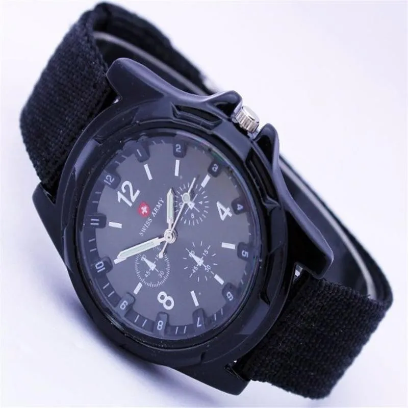 New Famous Brand Men Watch Army Soldier Military Canvas Strap Fabric Analog Quartz Wrist Watches Outdoor Sport Wristwatches