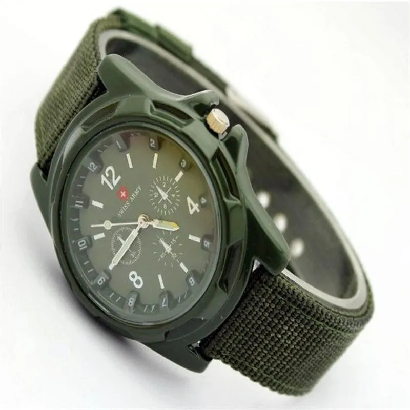 New Famous Brand Men Watch Army Soldier Military Canvas Strap Fabric Analog Quartz Wrist Watches Outdoor Sport Wristwatches