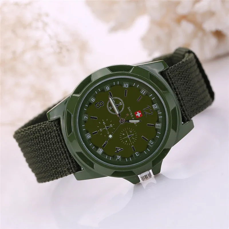 New Famous Brand Men Watch Army Soldier Military Canvas Strap Fabric Analog Quartz Wrist Watches Outdoor Sport Wristwatches