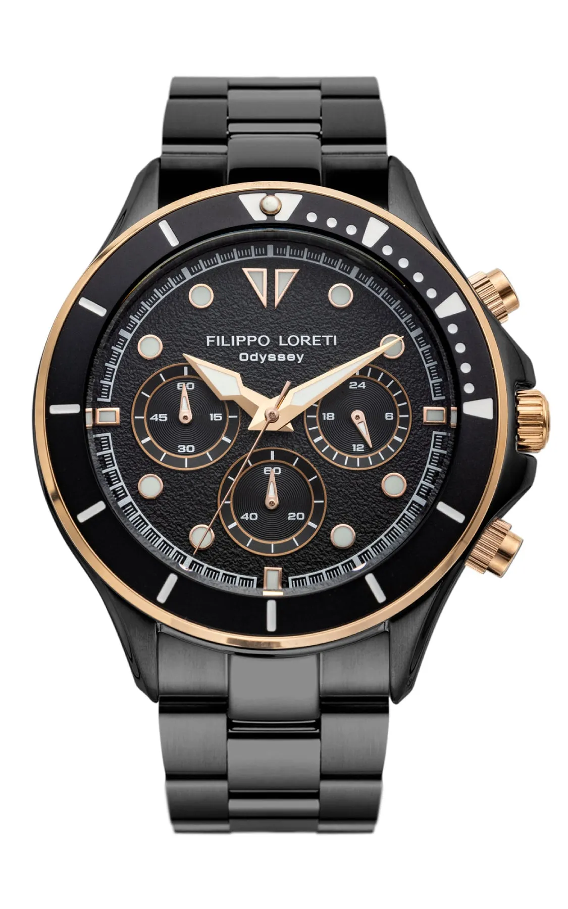 Odyssey Rose Gold Regatta Chrono Black Bracelet