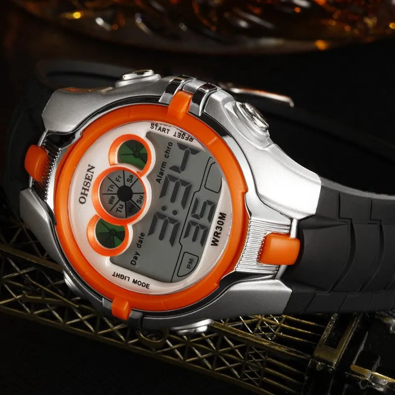 OHSEN Boys Kids Children Digital Sport Watch Alarm Date Chronograph LED Back Light Waterproof Wristwatch Student Clock