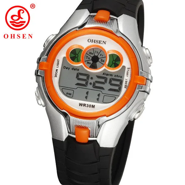 OHSEN Boys Kids Children Digital Sport Watch Alarm Date Chronograph LED Back Light Waterproof Wristwatch Student Clock